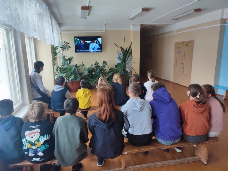 В МКОУ «Краснобогатырский ЦО» обучающимся продемонстрировали тематические видеофильмы по ПДД.